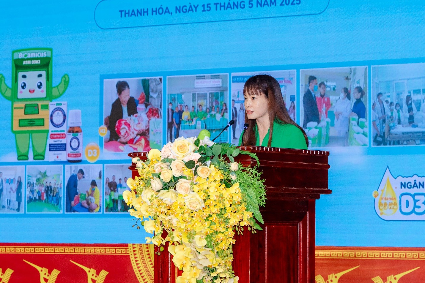 Ảnh: Bà Nguyễn Thị Hiền PGĐ Qũy BTTE Việt Nam phát biểu tại buổi lễ