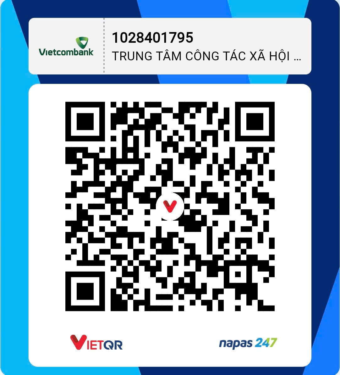 Mã QR tài khoản ngân hàng Vietcombank của Trung tâm Công tác xã hội - Quỹ Bảo trợ trẻ em Thanh Hóa tiếp nhận ủng hộ.