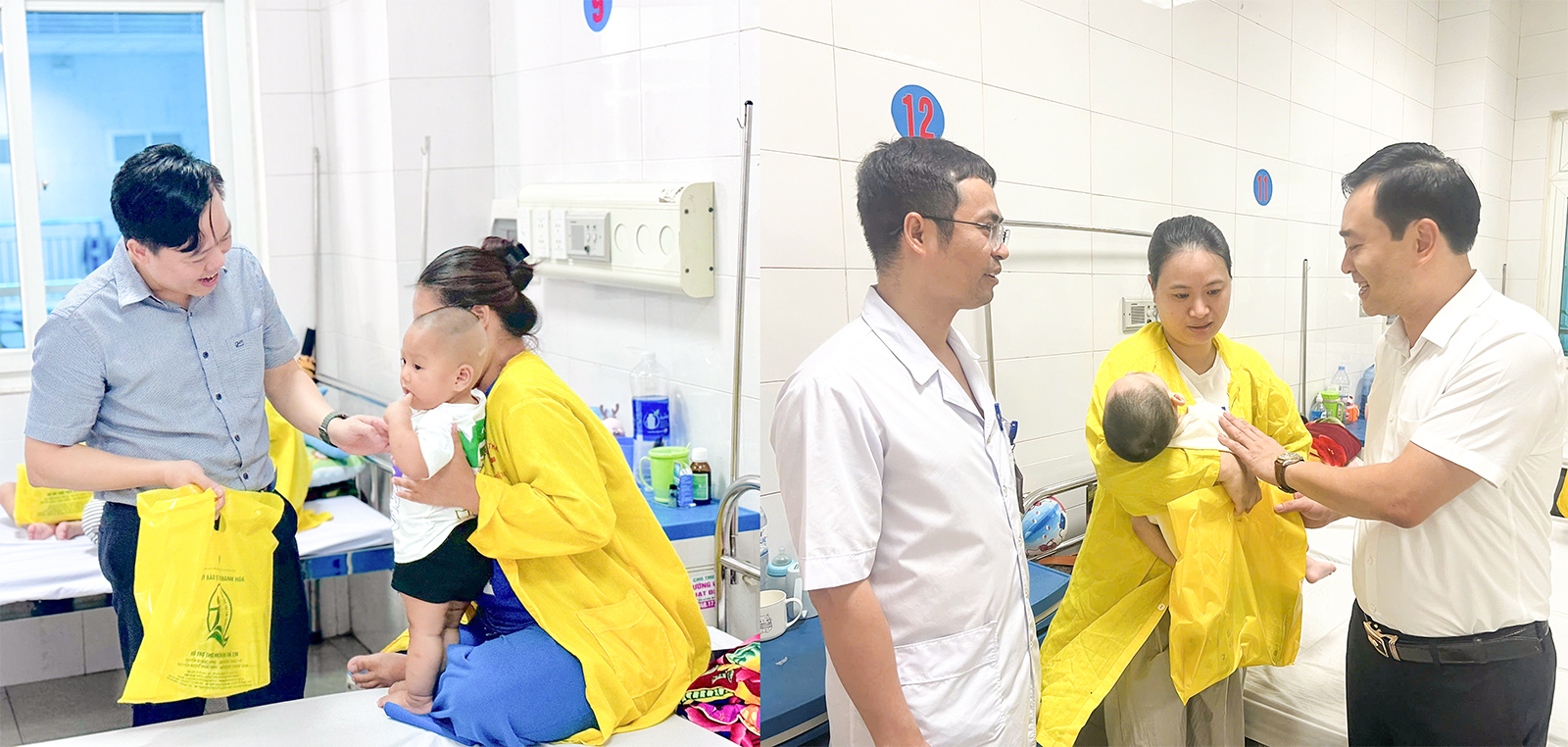 Đoàn công tác của Sở Y tế Thanh Hóa trao quà cho các em nhỏ đang điều trị tại Bệnh viện Nhi Thanh Hóa.
